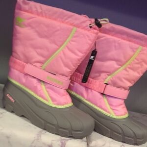Sorel Kids Pink and Gray Snow Boots